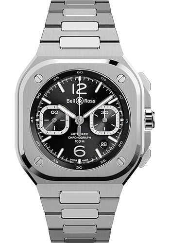 Bell & Ross Br_05 Chrono Black Steel - Steel Bracelet